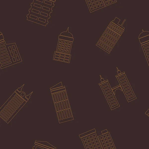 Fondo sin fisuras con varios edificios de la ciudad — Vector de stock