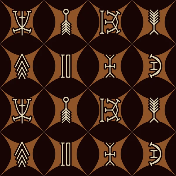 Nahtloser Hintergrund mit Nsibidi-Symbolen — Stockvektor