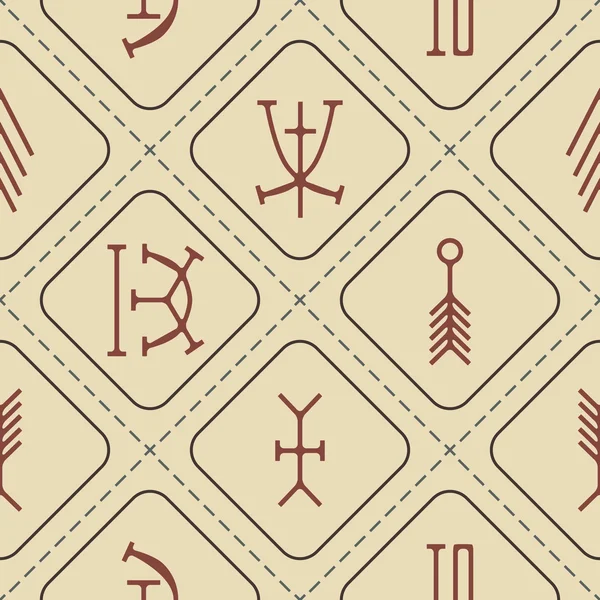 Fondo sin costuras con símbolos nsibidi — Vector de stock