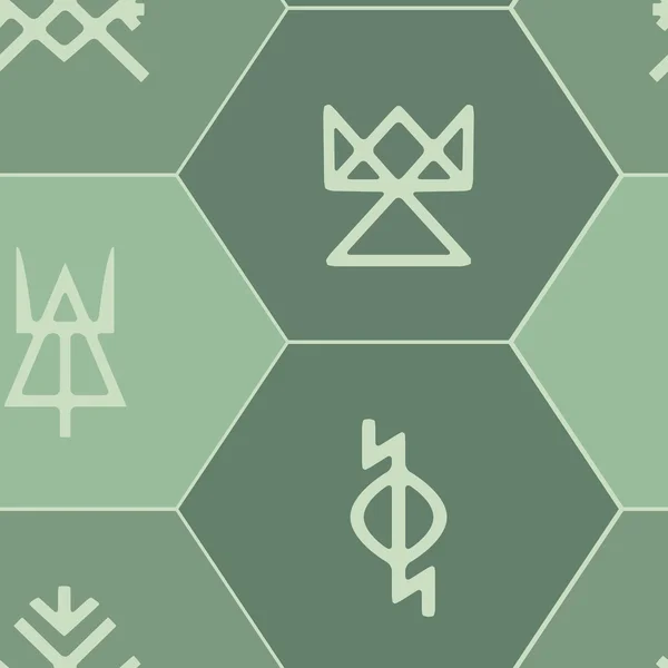 Seamless background with Slavic pagan symbols — Stock Vector