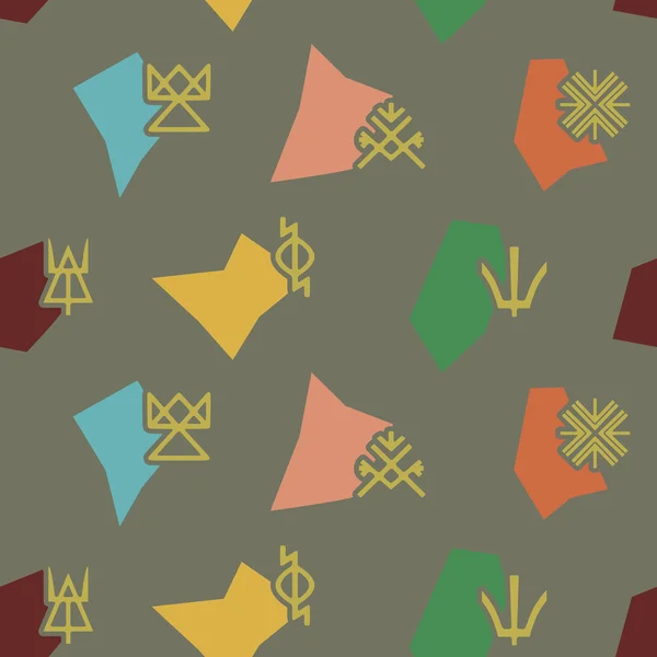Fond sans couture avec des symboles slaves païens — Image vectorielle
