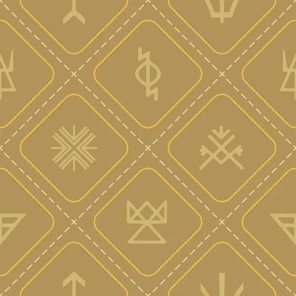 Бесшовный фон со славянскими языческими символами — стоковый вектор