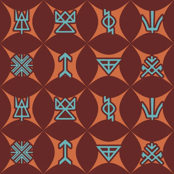 Nahtloser Hintergrund mit slawischen heidnischen Symbolen — Stockvektor