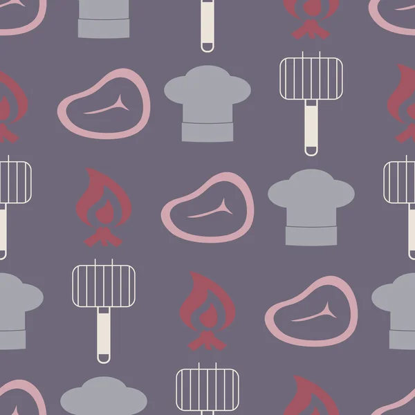 Fond sans couture avec des symboles de barbecue — Image vectorielle