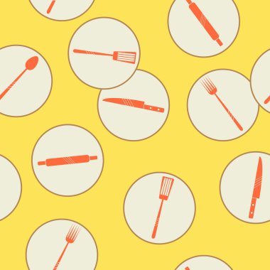 Mutfak aletleri ile sorunsuz arka plan