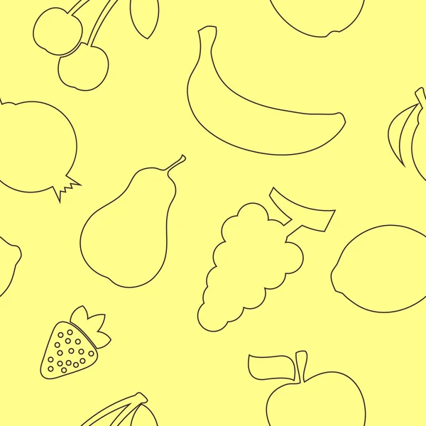 Fond sans couture avec des fruits — Image vectorielle