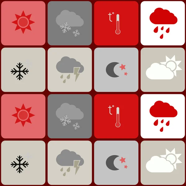 Seamless pattern with icons of weather — Stock Vector