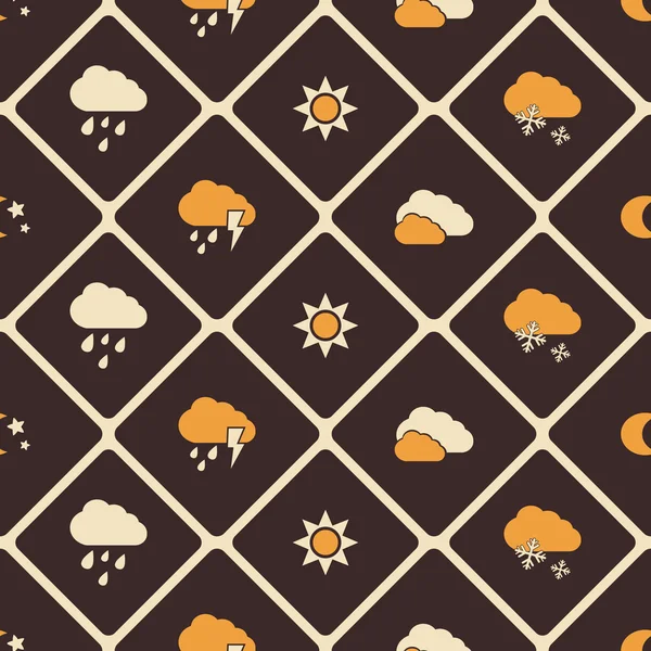 Seamless pattern with icons of weather — Stock Vector