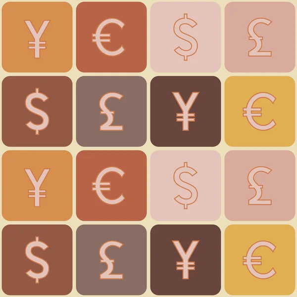 Seamless background with currency symbols — Stock Vector