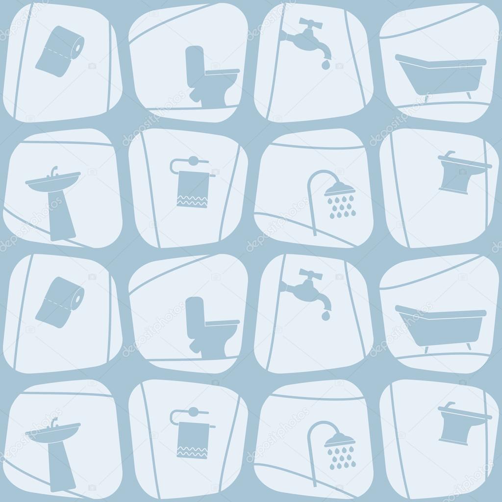 Seamless background with bathroom icons