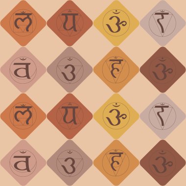 Sanskritçe Çakralar ile sorunsuz arka plan