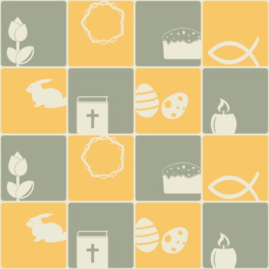 Paskalya sembolleri ile sorunsuz arka plan