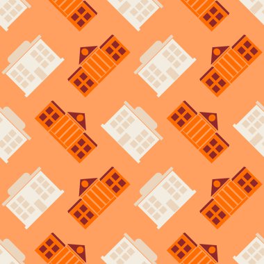 Çeşitli şehir binaları ile sorunsuz arka plan