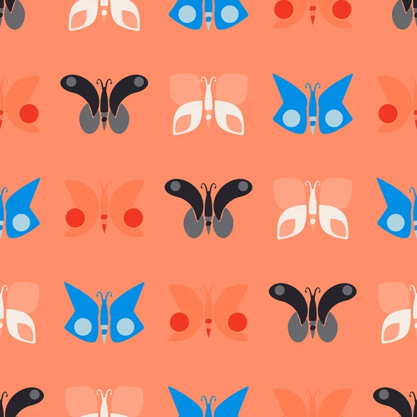 Fond sans couture avec papillon — Image vectorielle