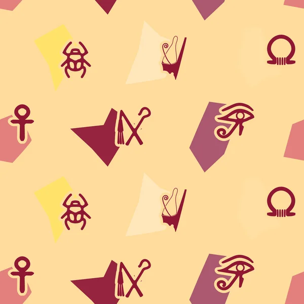 Nahtloser Hintergrund mit ägyptischen Symbolen — Stockvektor