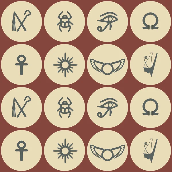 Fond sans couture avec des symboles égyptiens — Image vectorielle