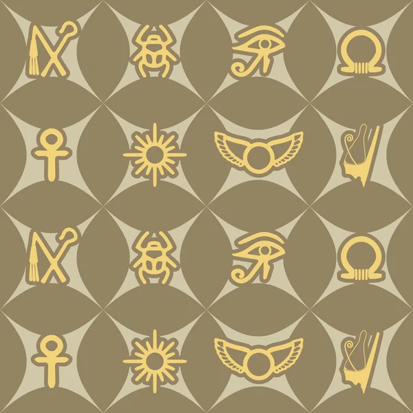 Fondo sin costuras con símbolos egipcios — Archivo Imágenes Vectoriales