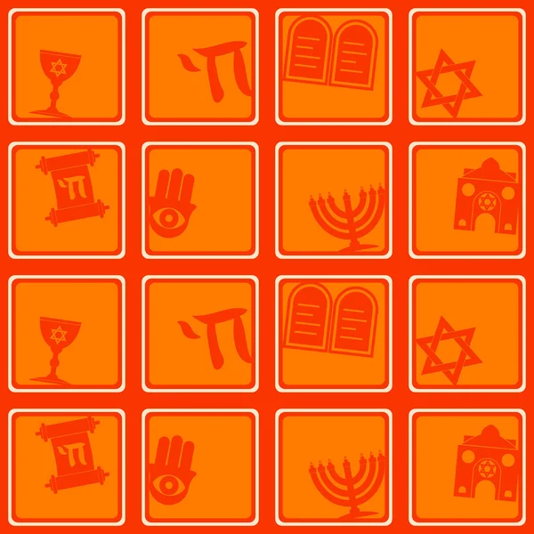 Fondo sin costuras con símbolos judíos — Vector de stock