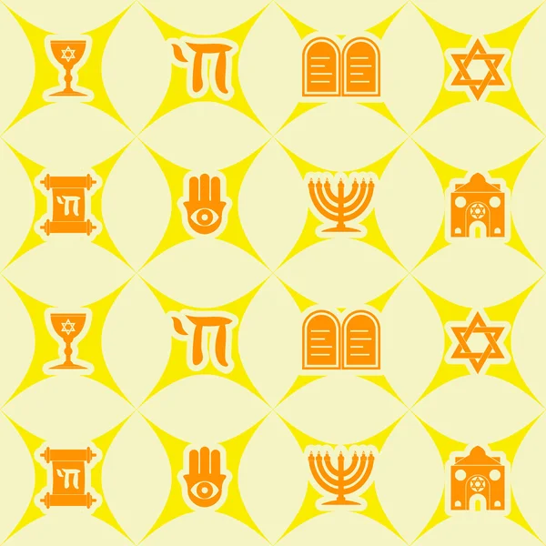 Seamless background with Jewish symbols — Stock Vector