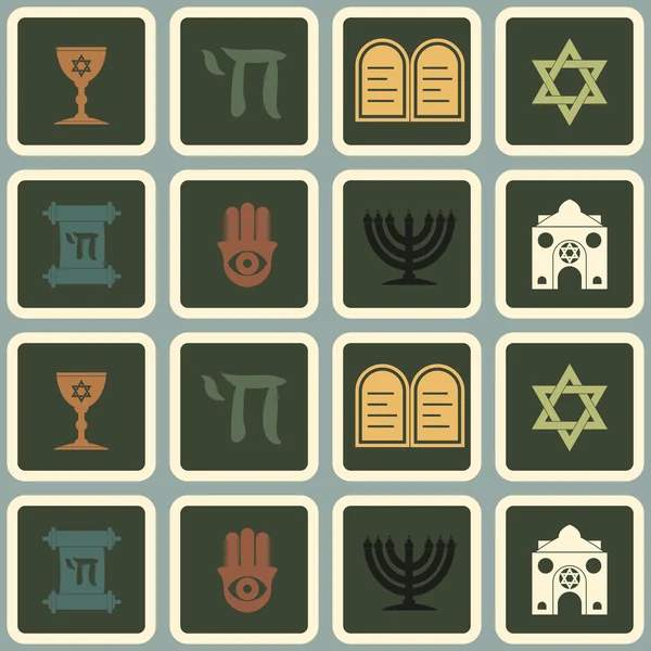 Seamless background with Jewish symbols — Stock Vector