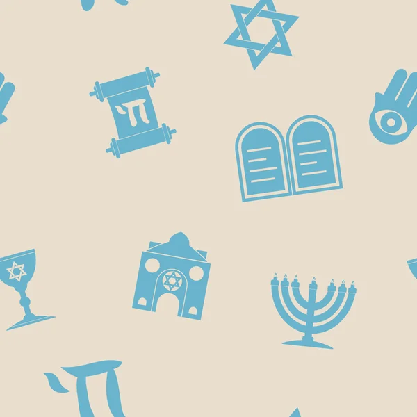 Nahtloser Hintergrund mit jüdischen Symbolen — Stockvektor