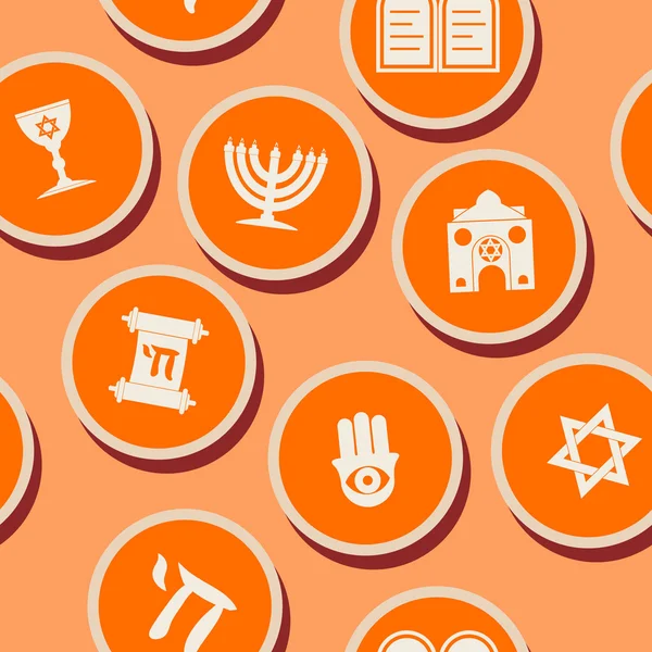 Varratmentes háttérben zsidó szimbólumokkal — Stock Vector