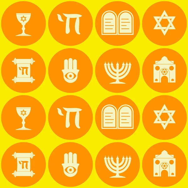 Fondo sin costuras con símbolos judíos — Vector de stock