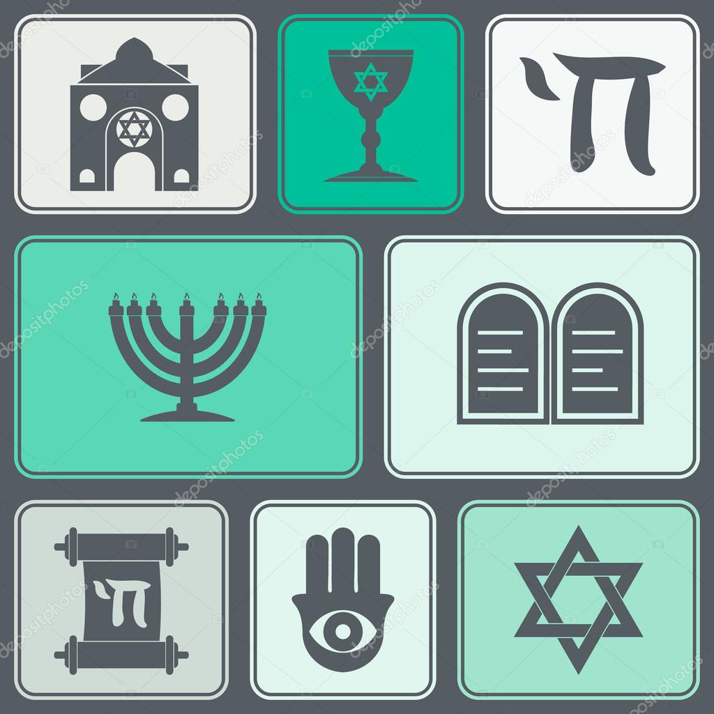 Seamless background with Jewish symbols