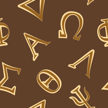 Seamless background with letters of the Greek alphabet clipart