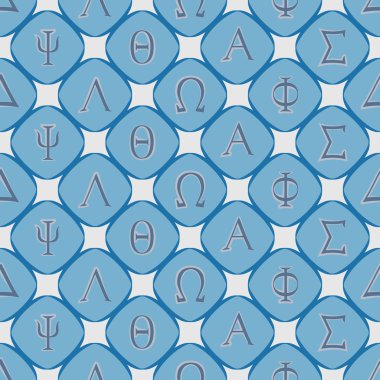 Seamless background with letters of the Greek alphabet clipart