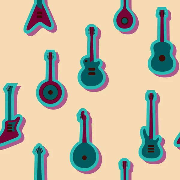Nahtloser Hintergrund mit Gitarren — Stockvektor