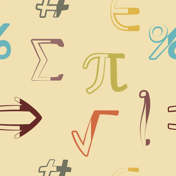 Бесшовный фон с математическими символами — стоковый вектор