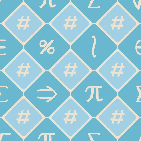 Fondo sin fisuras con símbolos matemáticos — Vector de stock