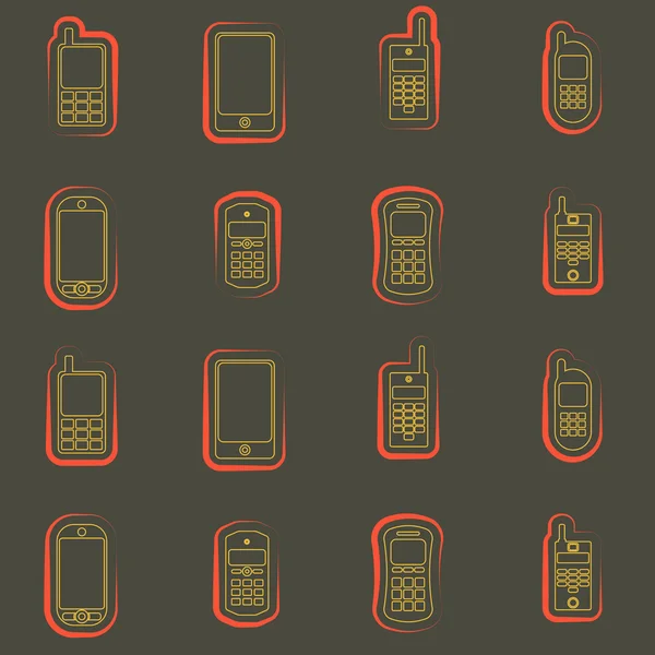 Бесшовный фон с помощью мобильных телефонов — стоковый вектор