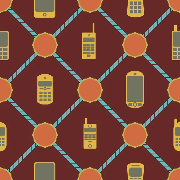 Fondo sin costuras con teléfonos móviles — Archivo Imágenes Vectoriales