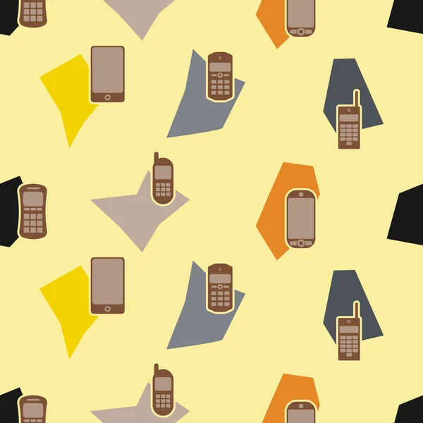 Fondo sin costuras con teléfonos móviles — Vector de stock