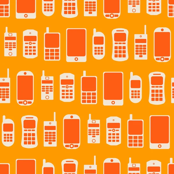 Fundo sem costura com telefones celulares — Vetor de Stock