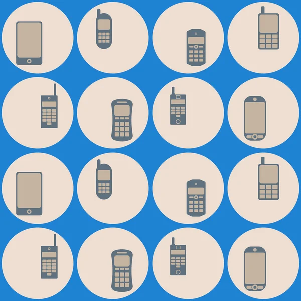 Fundo sem costura com telefones celulares — Vetor de Stock