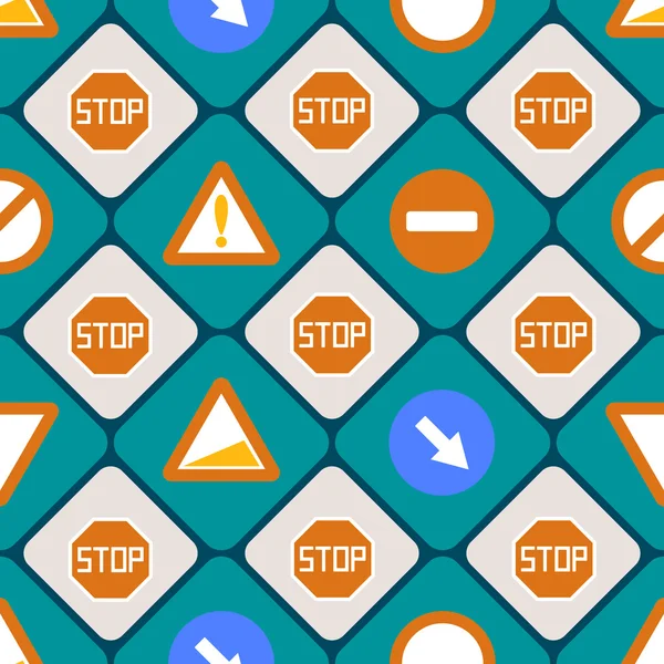 Seamless background with traffic signs — Stock Vector