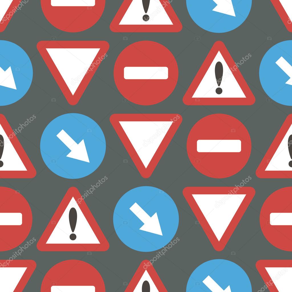 Seamless background with traffic signs