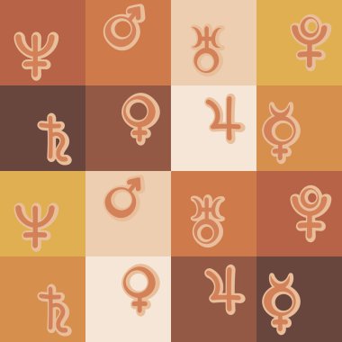 Astronomik sembolleri ile sorunsuz arka plan