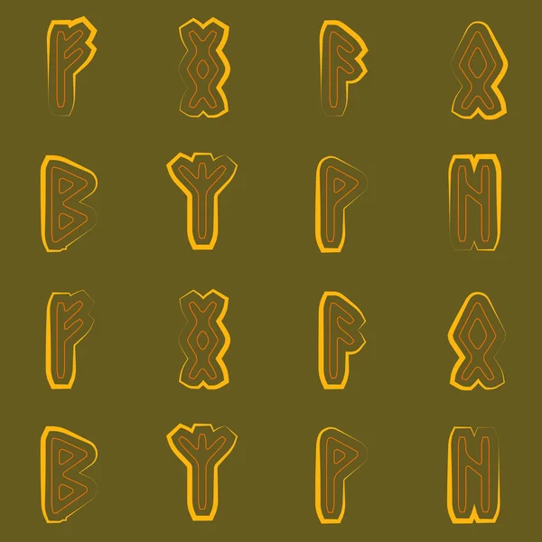 Fond sans couture avec runes — Image vectorielle