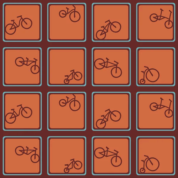 Fondo sin costuras con bicicletas — Vector de stock