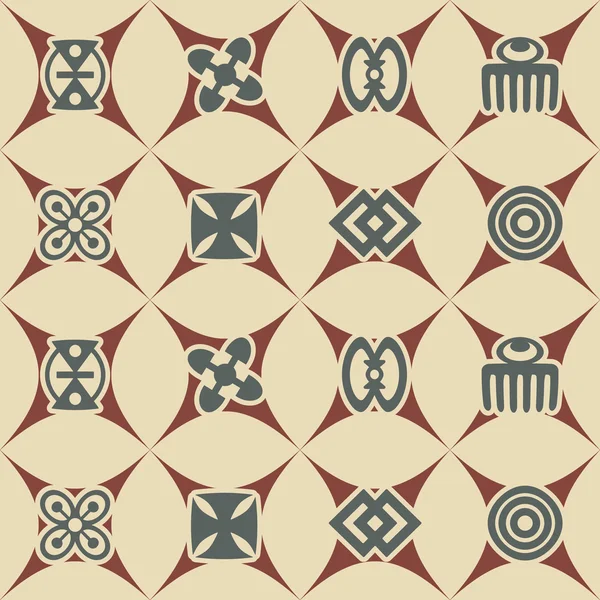 Бесшовный фон с символами Адинкры — стоковый вектор