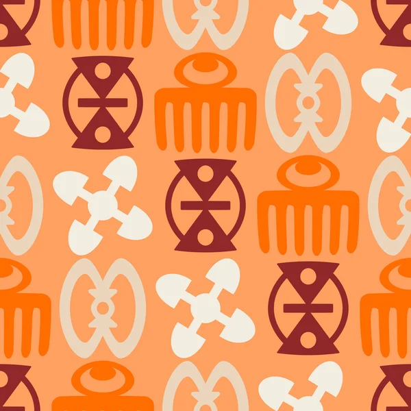 Fondo sin costuras con símbolos de adinkra — Vector de stock