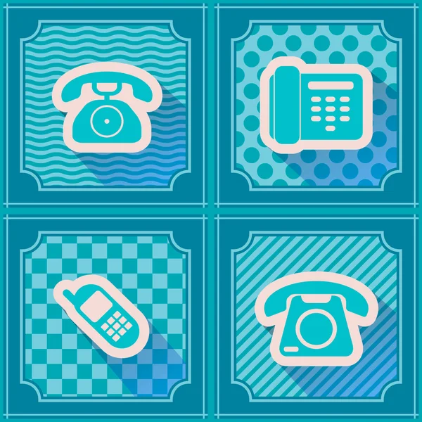 Seamless background with telephone icons — Stock Vector