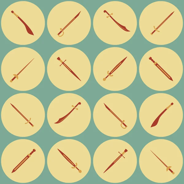 Fond sans couture avec des épées — Image vectorielle