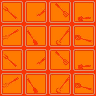 Mutfak aletleri ile sorunsuz arka plan