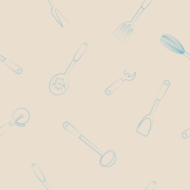 Mutfak aletleri ile sorunsuz arka plan