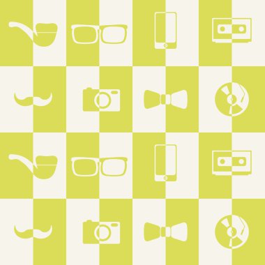 Hipster nesnelerle sorunsuz arka plan